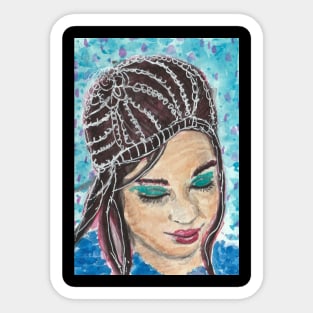 Woman face  art painting Sticker
